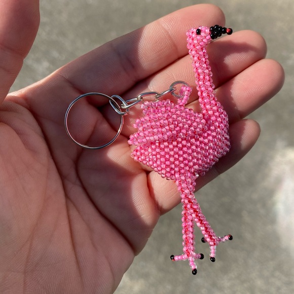 Accessories - Beaded 🦩 Flamingo keychain